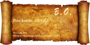 Beckman Ottó névjegykártya